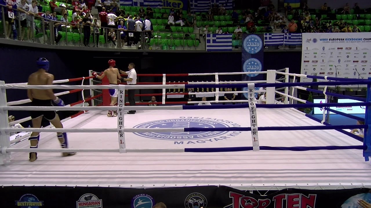 Teodor Hristov v Mohammad Zubidat WAKO European Championships 2019 backdrop
