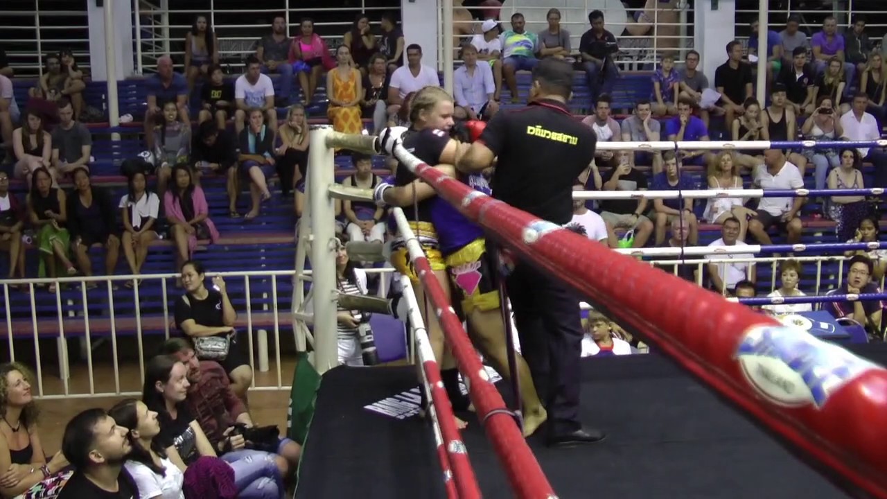 Anna (Sinbi Muay Thai- Red Corner) fights at Bangla Stadium- 06.01.2017.