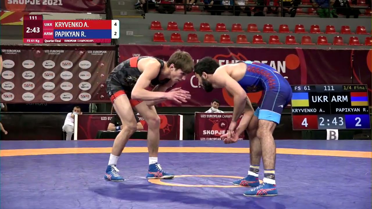 1/4 FS - 61 kg: A. KRYVENKO (UKR) v. R. PAPIKYAN (ARM) background