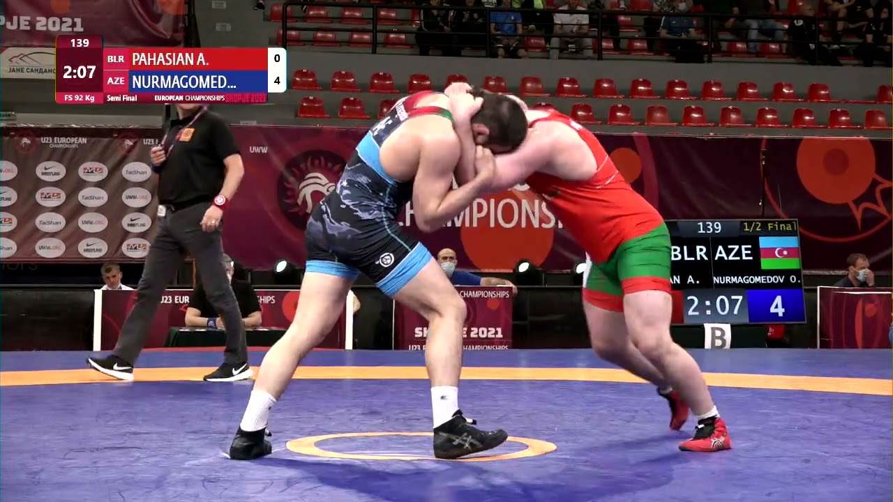 1/2 FS - 92 kg: A. PAHASIAN (BLR) v. O. NURMAGOMEDOV (AZE)