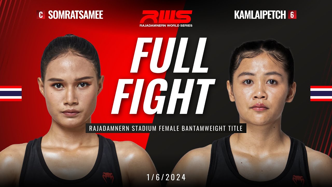 Full Fight l Somratsamee Manop Muay Thai Gym vs. Kamlaipetch Petchyindee Academy I RWS background
