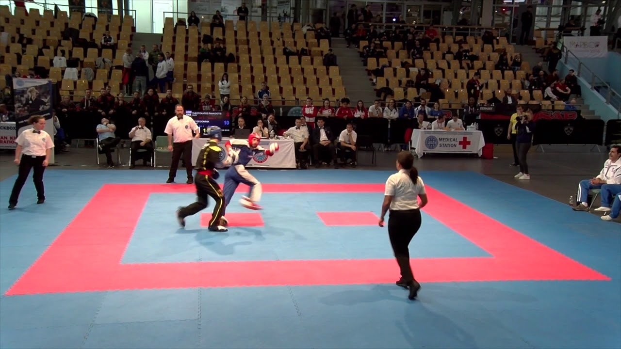 Panagiotis Theotokatas v Dominik Meyer WAKO European Championships 2018 backdrop