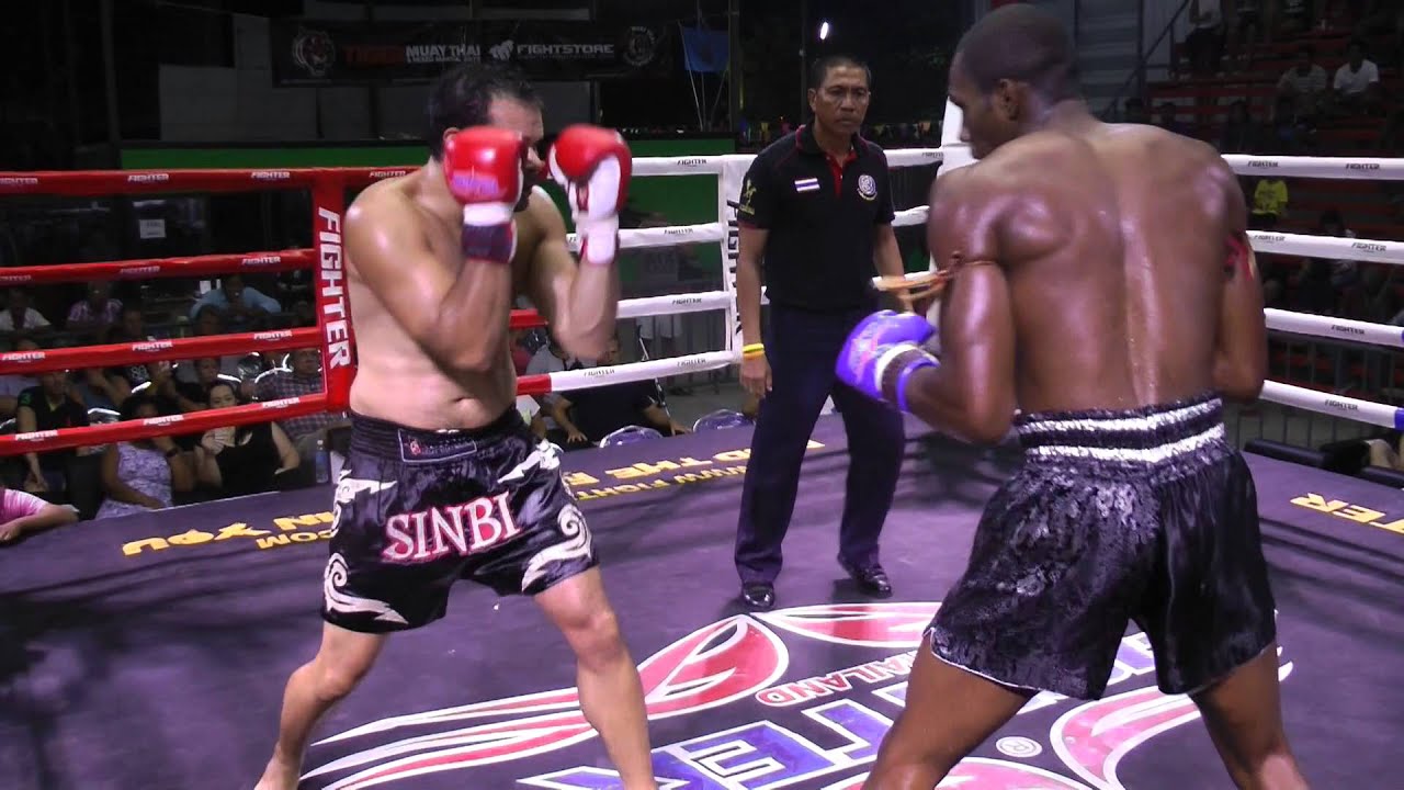 GJ from USA (Sinbi Muay Thai- Red corner) fights @ Rawai boxing stadium-2.2016 background