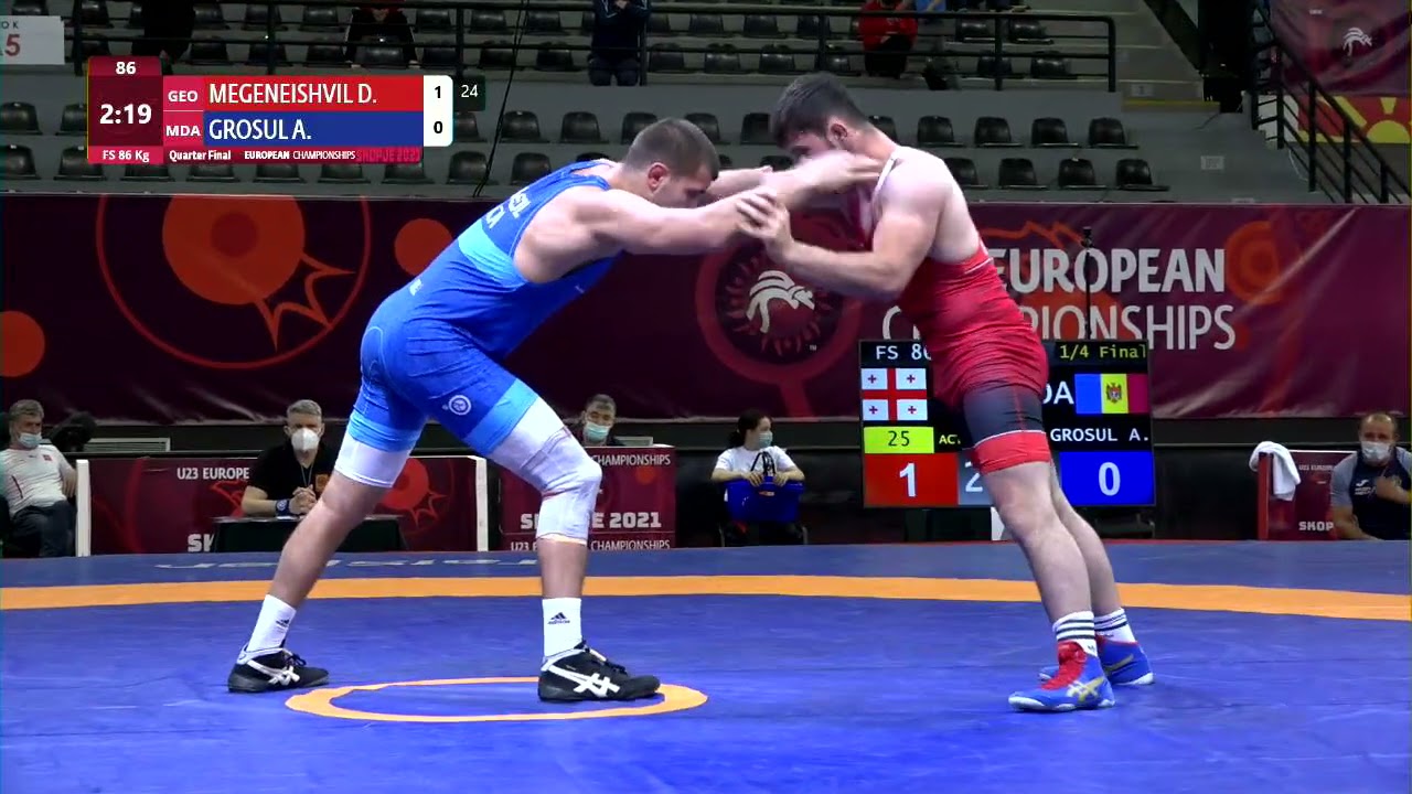 1/4 FS - 86 kg: D. MEGENEISHVIL (GEO) v. A. GROSUL (MDA)