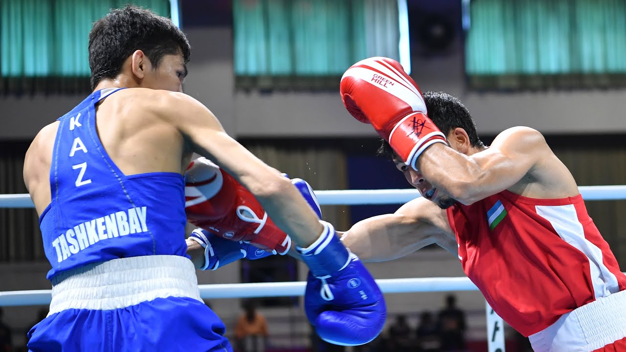Shodiyorjon Melikuziev (UZB) vs. Sanzhar Tashkenbay (KAZ) Asian Championships 2024 Final (48kg) background