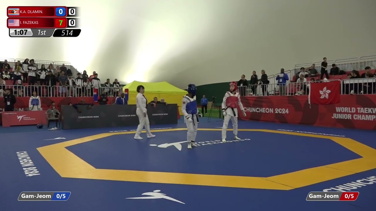 514 Round of 32 Women 55kg SWZ DLAMINI Kuye aphiwe USA FAZEKAS Isabella