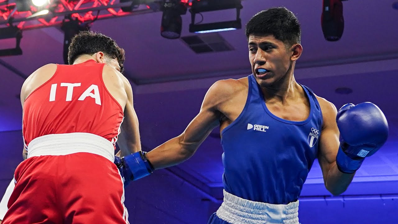 Daniel Mijangos (GUA) vs. Tommaso Sciacca (ITA) World Boxing Cup 2025 QF's (55kg) backdrop