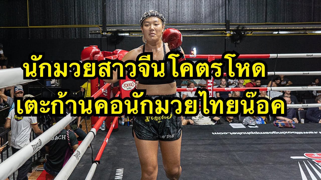 โหดสุดนักมวยหญิงชาวจีนเตะก้านคอนักมวยไทยน๊อคคาที่ Sherman Bangtao MT vs หงษ์ฟ้า ก เจริญศักดิ์