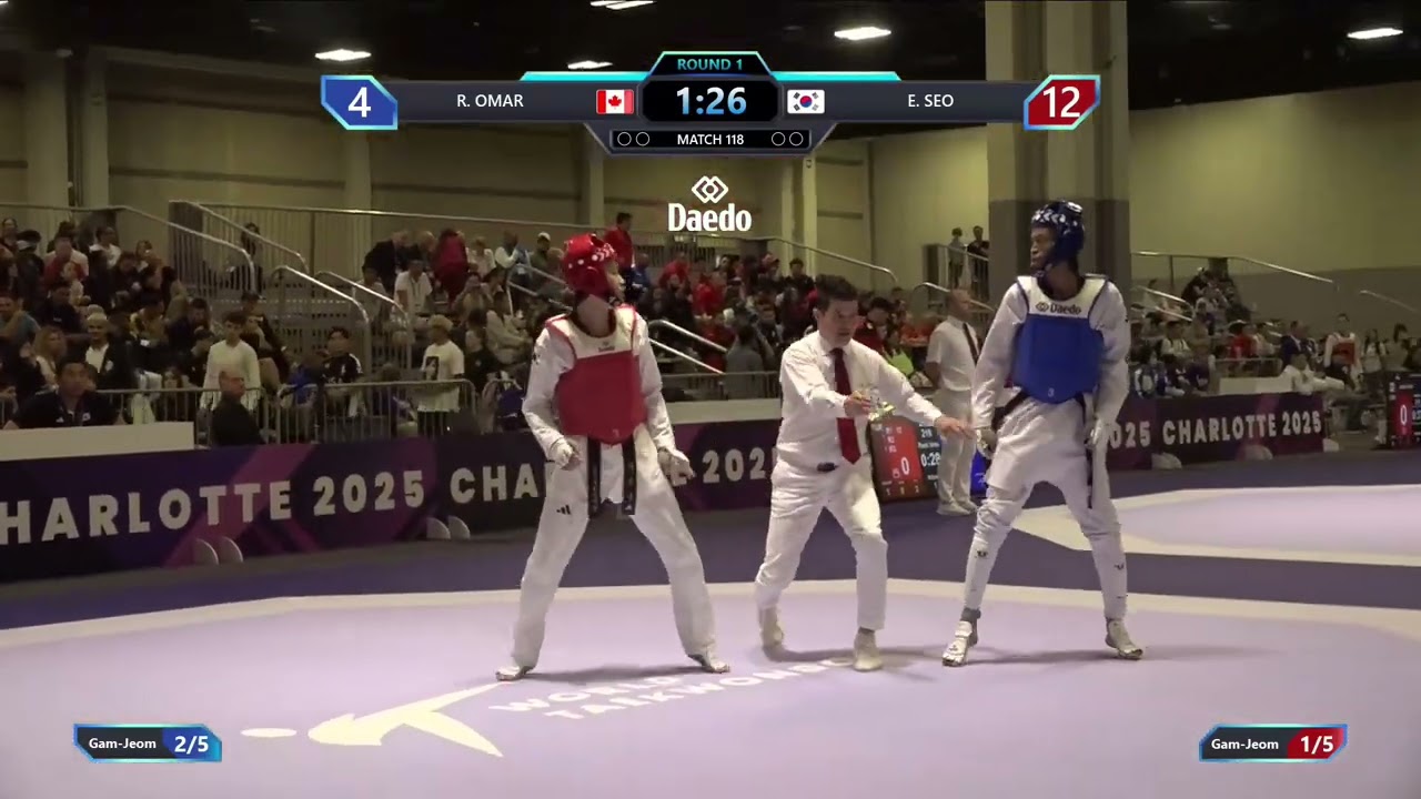 118 Round of 32 M 58kg CAN R OMAR KOR E SEO PGM PART 2