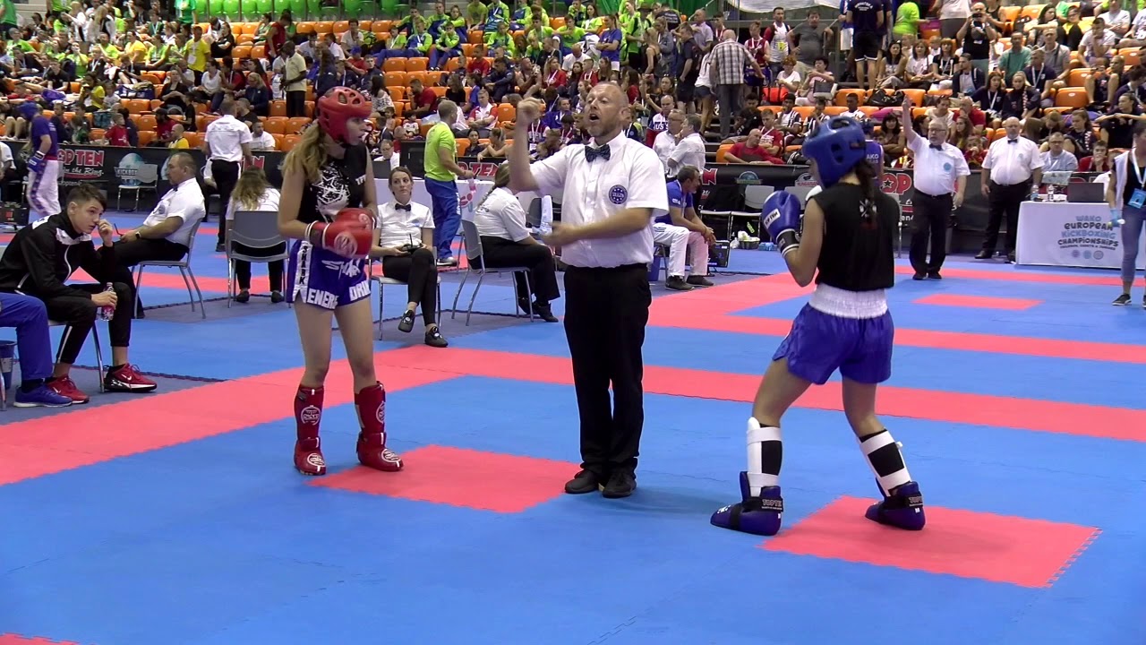 Anastasiya Budai v Stella Veli WAKO European Championships 2019 background