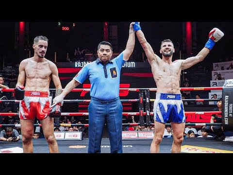 นักมวยตุรกี ถล่มโหดใส่คู่ชกเกือบร่วง Julian TFC Muaythai vs Burak Poyraz RWS Fight Night background