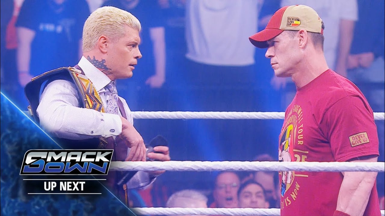 Recap of John Cena's promo from monday's RAW: SmackDown, Mar. 21, 2025 background