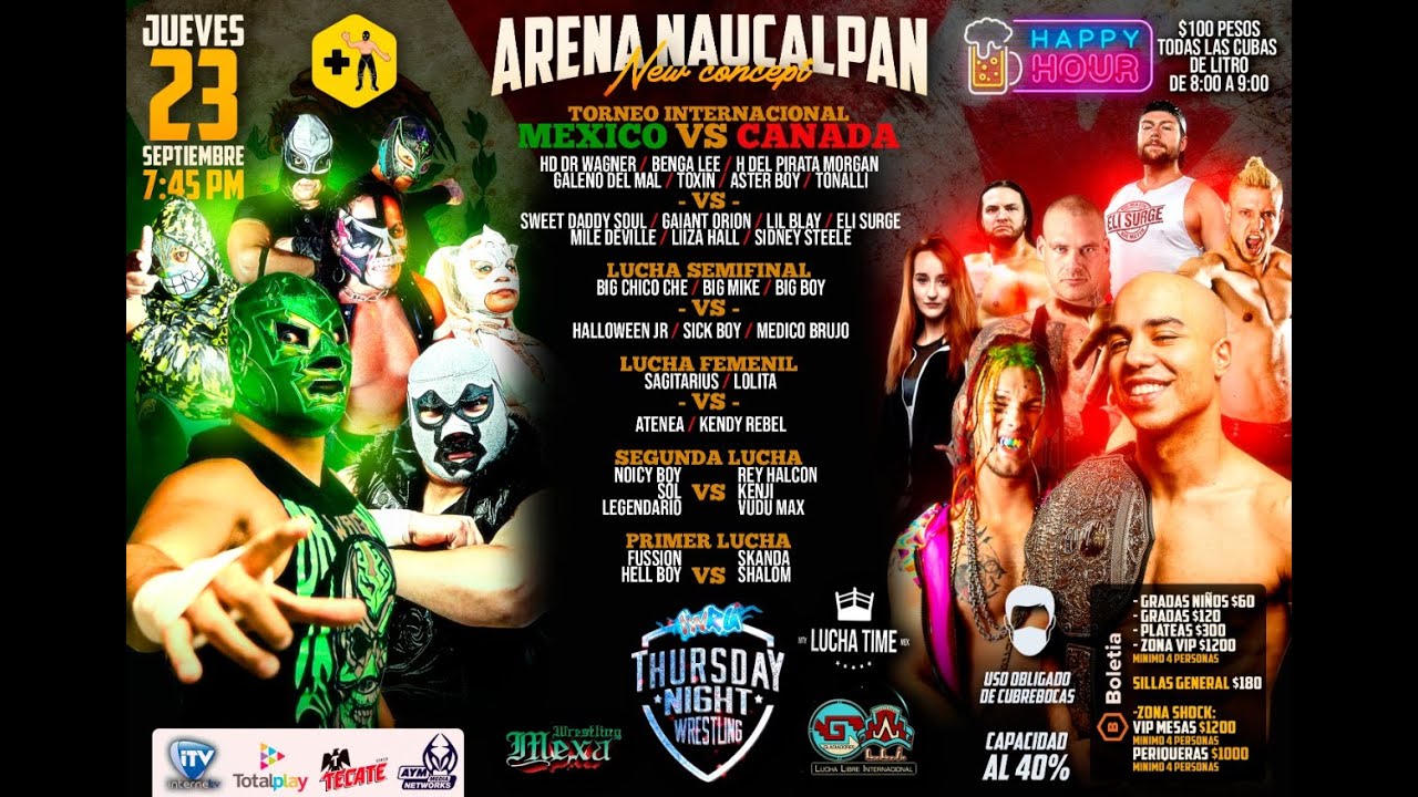 EN VIVO: México vs Canadá, Thursday Night Wrestling | IWRG background