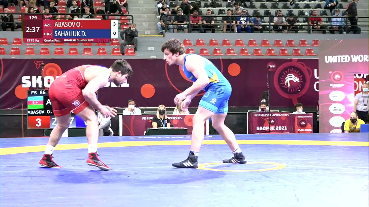 1/4 FS - 86 kg: O. ABASOV (AZE) v. D. SAHALIUK (UKR) background