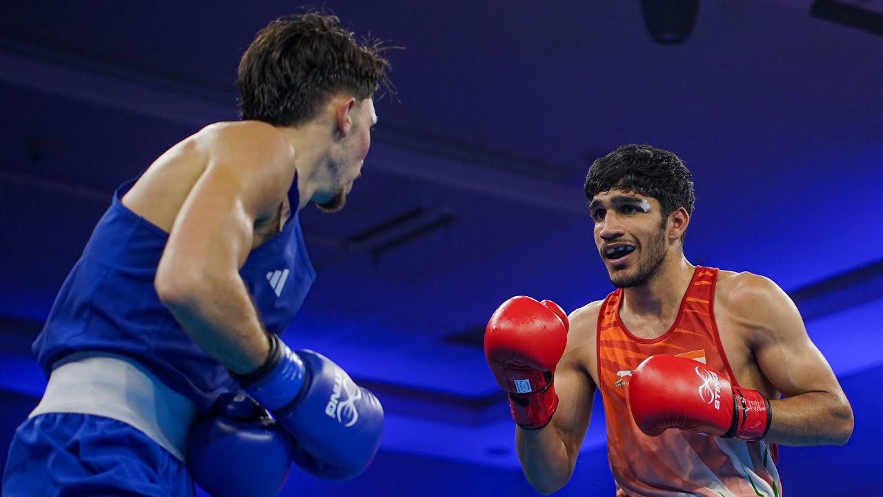 Abhinash Jamwal (IND) vs. Gianluigi Malanga (ITA) World Boxing Cup 2025 SF's (65kg) background