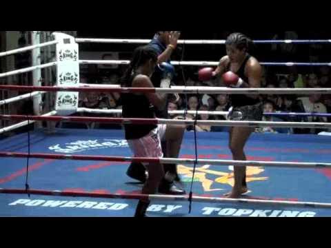Mikiala Freitas (Tiger Muay Thai) wins by TKO vs Nongmay at Patong Thai Boxing Stadium