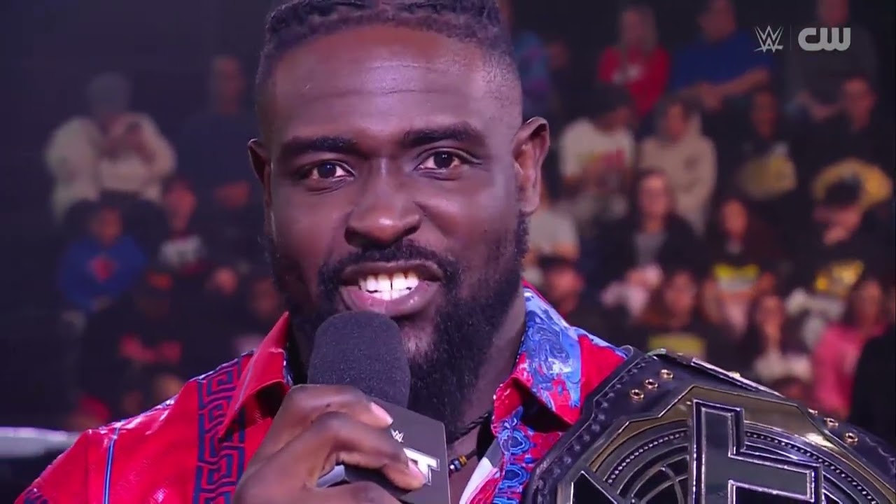 Eddy Thorpe attacks Oba Femi with a Strap: NXT, Jan. 14, 2025 background