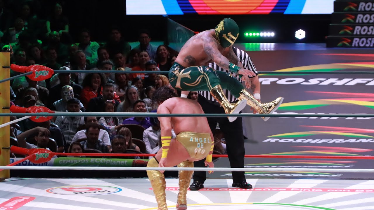 CMLL: Templario, Esfinge y MĂĄscara Dorada đ Ăngel de Oro, Difunto y Valiente background