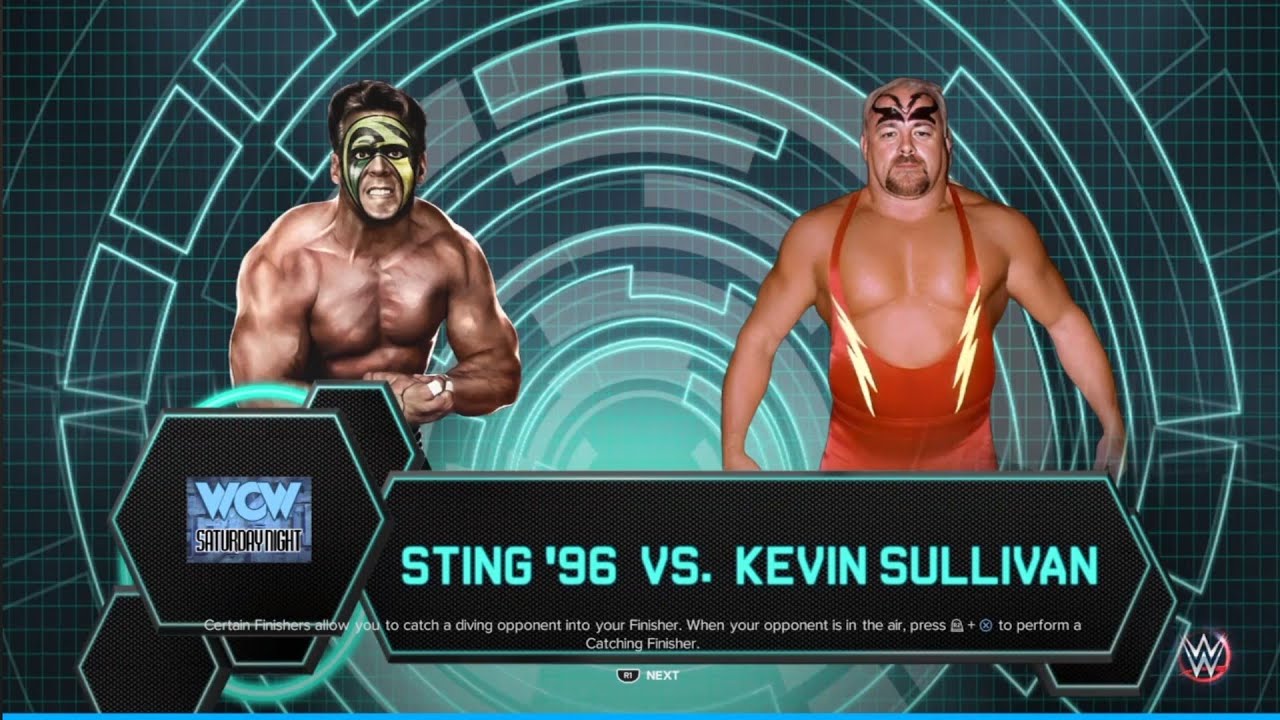 Sting vs The Task Master. WCW Saturday Night. WWE 2K23 background