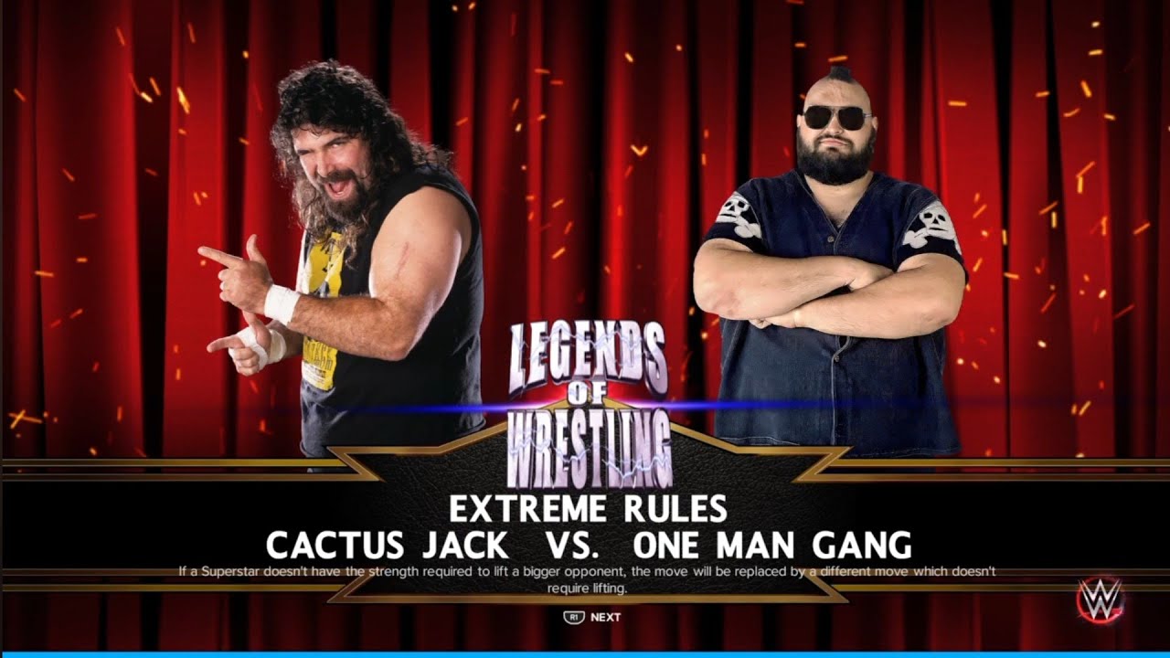 Cactus Jack vs One Man Gang Extreme Rules. Legends of Wrestling. WWE 2K23
