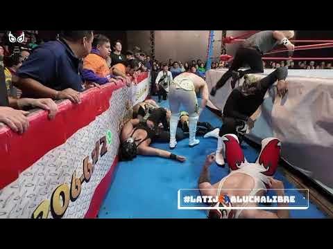 AULL: Guerrero Jaguar, Escarlata Negro y Guerrero WMC Vs Majestic, Radiante y León Galáctico background