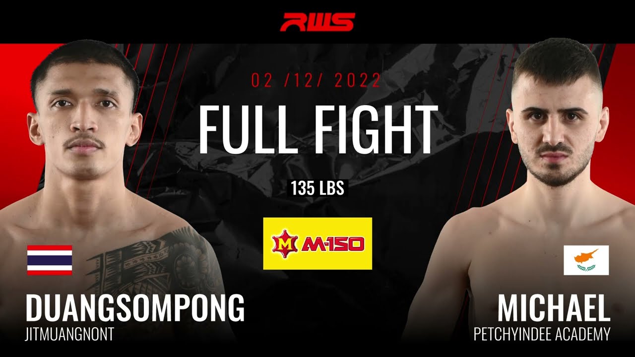 ไฟต์เต็ม Full Fight l ดวงสมพงษ์ vs. ไมเคิล l Duangsompong vs. Savvas Michael l RWS background