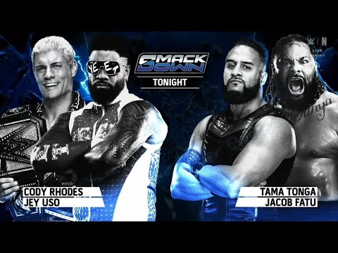 Cody Rhodes & Jey Uso vs Tama Tonga & Jacob Fatu (1/2): SmackDown, Feb. 7, 2025 background
