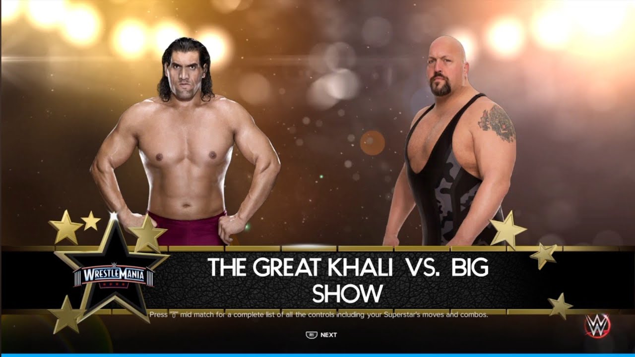The Great Khali vs The Bigshow. WWE 2K23 background