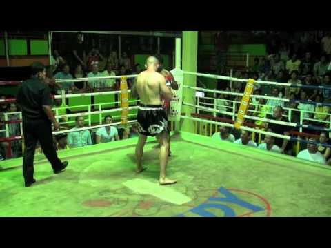 Matt Merria (Tiger Muay Thai) wins 2nd round KO @ Phi Phi Island Stadium background