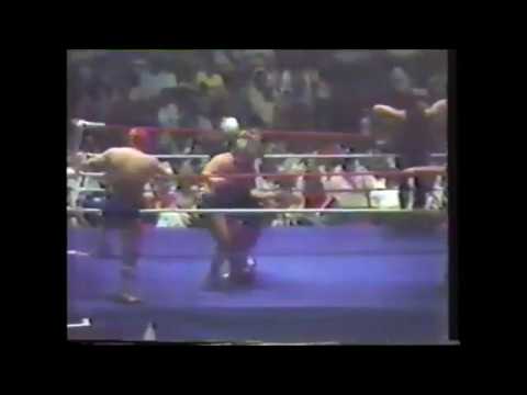Ted and Jerry Oates tag match. Global International Wrestling.1985 background