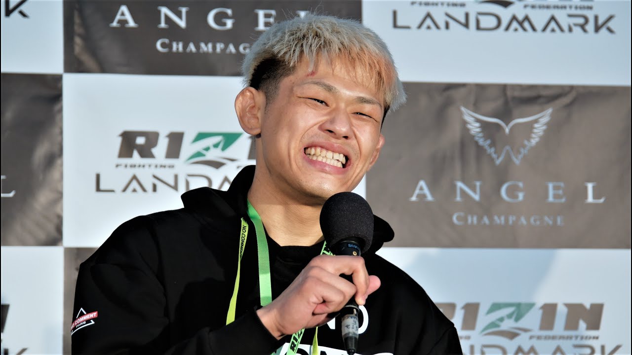 日比野“エビ中”純也 試合後インタビュー / ANGEL CHAMPAGNE presents RIZIN LANDMARK 4 in NAGOYA background