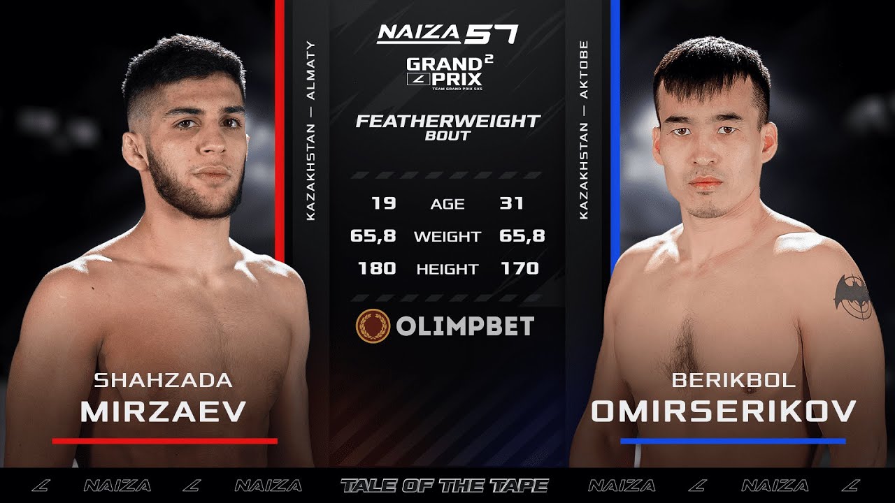 NAIZA 57: Shahzada Mirzaev vs Berikbol Omirserikov background