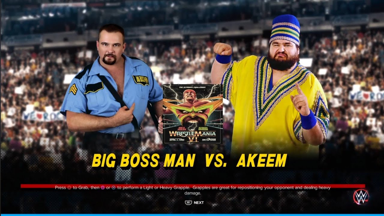 Big Boss Man vs Akeem. WrestleMania 6. WWE 2K23