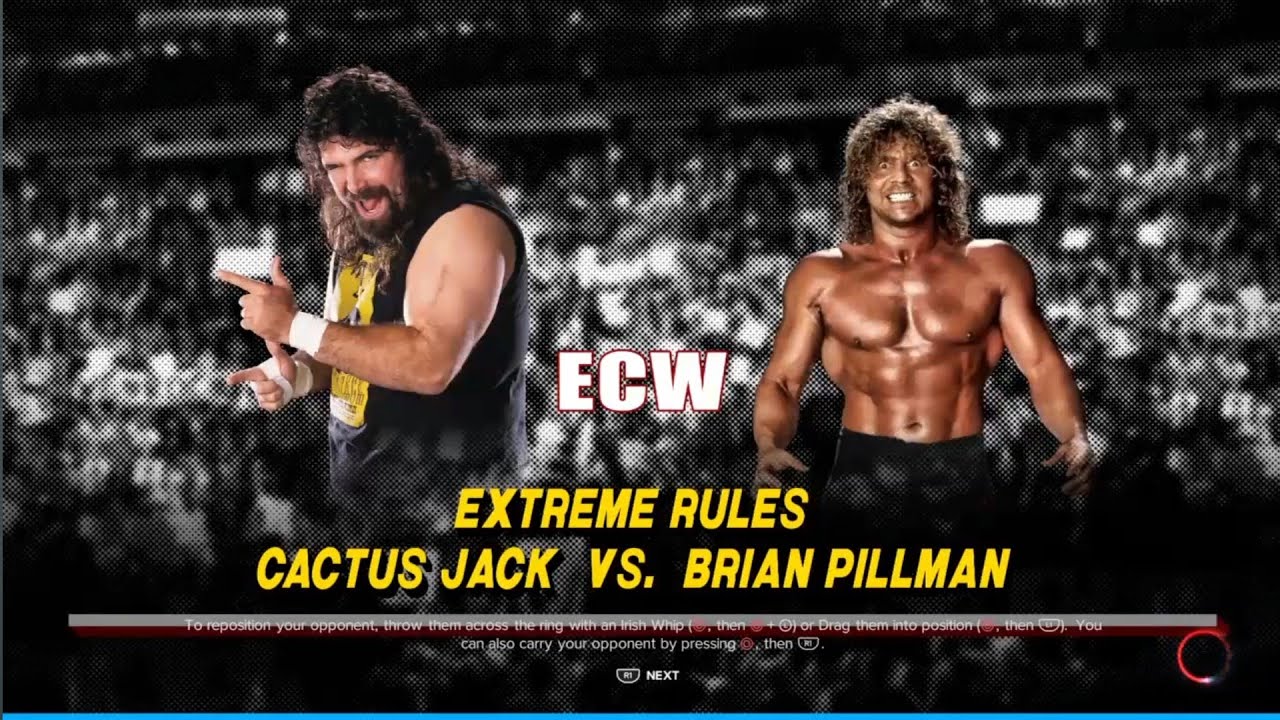 Cactus Jack vs Brian Pillman ECW. WWE 2K23