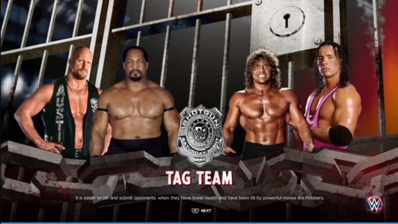 Austin & Faarooq vs Pillman & Hart. Shotgun Saturday Night. WWE 2K23