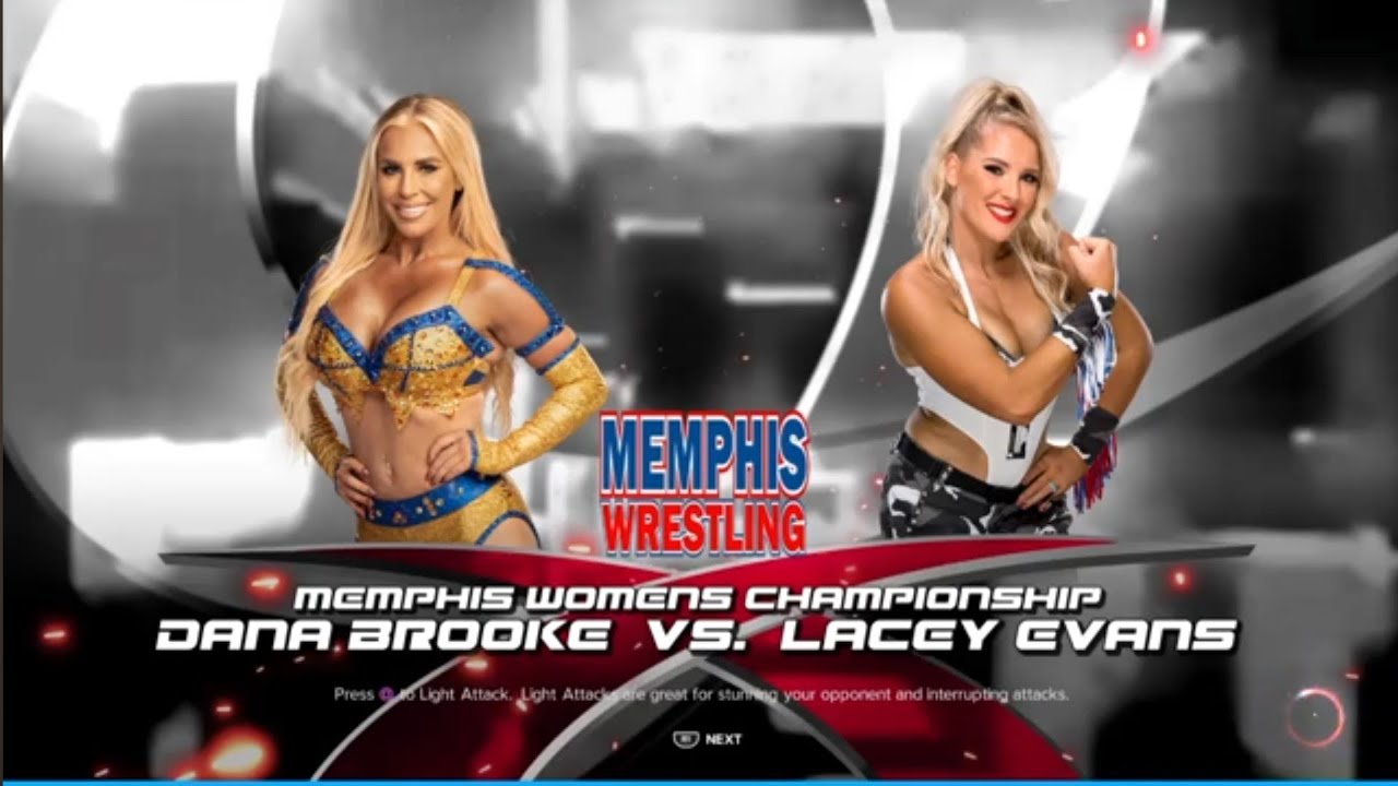 Danna Brooke vs Lacey Evans. Christmas Chaos Memphis Wrestling. WWE 2K23 background