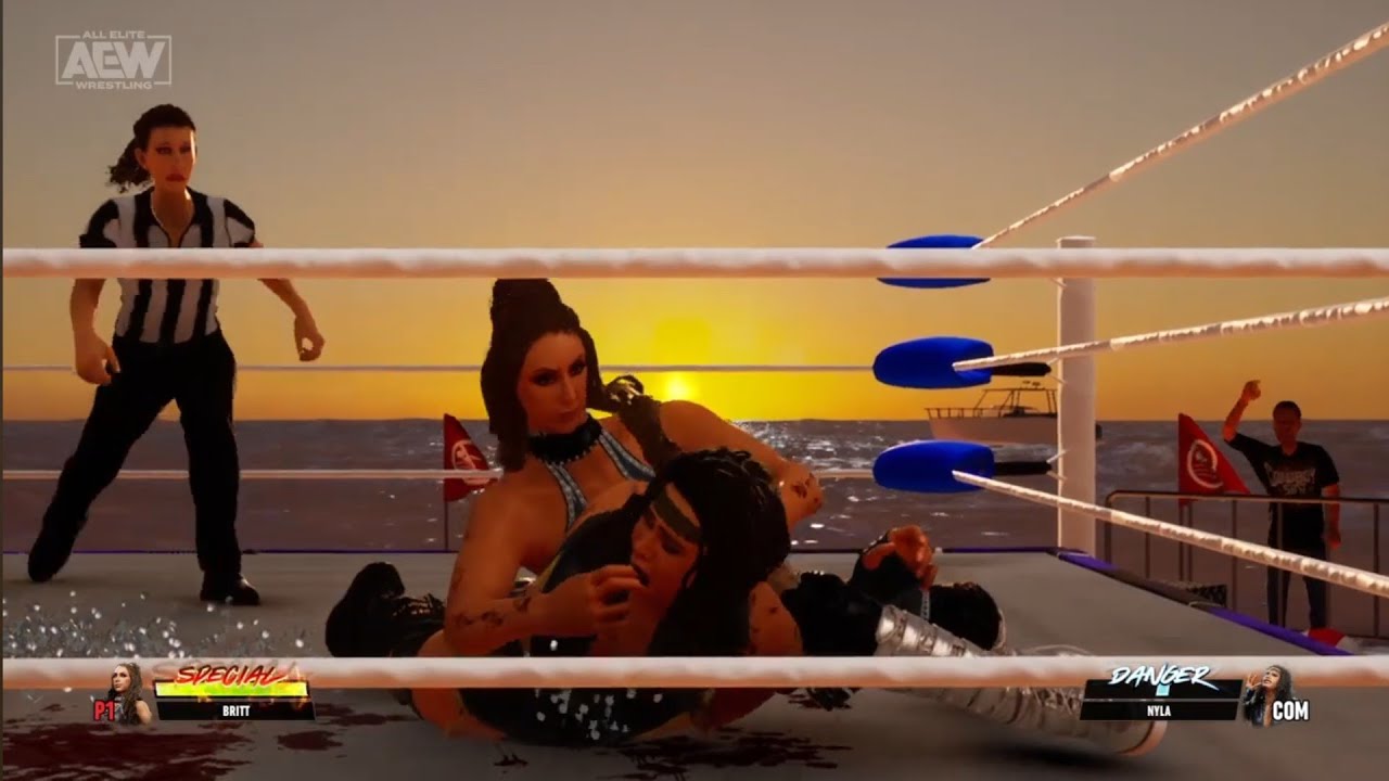 Britt Baker vs Nyla Rose. Bloody Beach Street Fight. AEW: Fight Forever