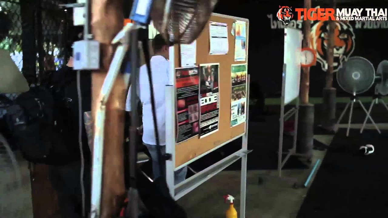 Eddie Bravo takes a tour around Tiger Muay Thai training camp backdrop