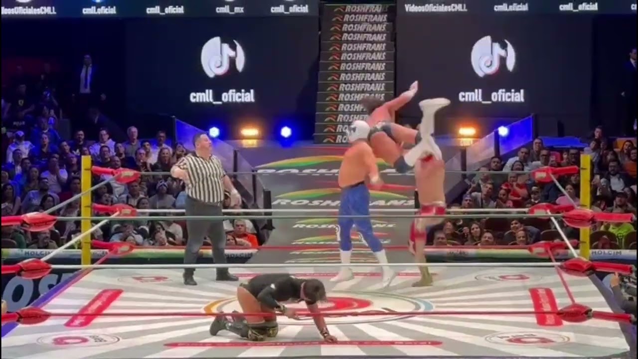 Máscara Dorada y Atlantis Jr. Vs Ángel de Oro y Volador Jr. background