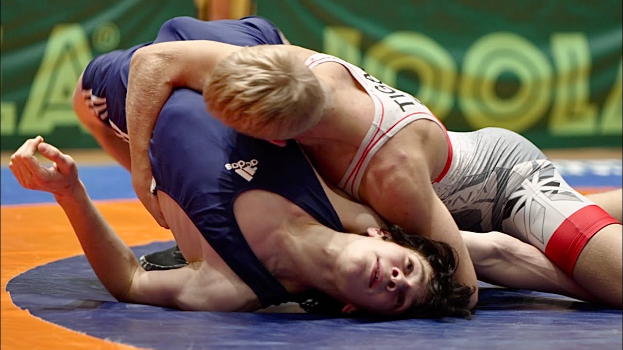 U17 Rain Tigas (EST) vs Artem Sabina (EST) 68kg. Freestyle boys youth wrestling tournament.