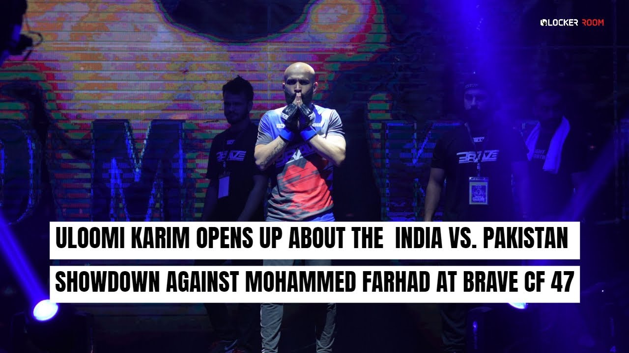Uloomi Karim talks about the India vs. Pakistan showdown with Mohammed Farhad at BRAVE CF 47 backdrop