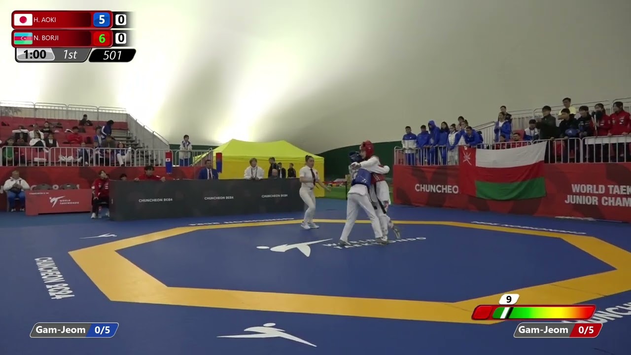 501 Round of 64 Women 49kg JPN H AOKI AZE N BORJI background