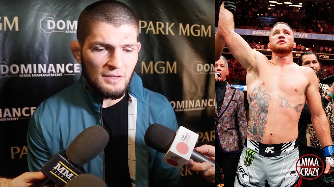 Khabib Nurmagomedov "Justin Gaethje is one of the best lightweights in the world" backdrop