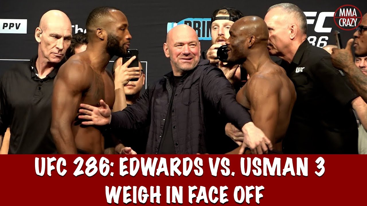 UFC 286: Leon Edwards vs. Kamaru Usman 3 weigh in Face off
