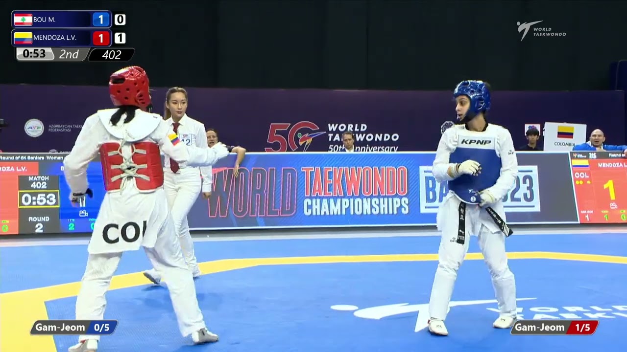 402 R64 Women 53kg LBN BOU M COL MENDOZA L V background