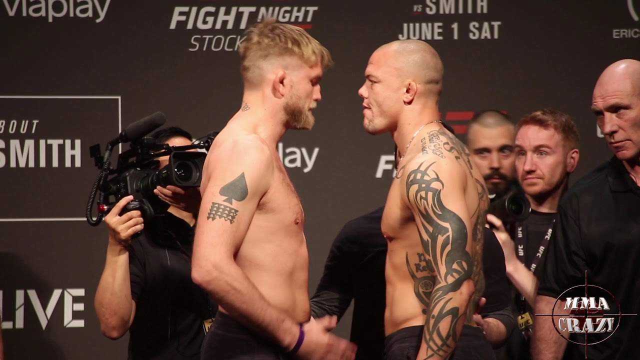 UFC Fight Night Stockholm Alexander Gustafsson vs. Anthony Smith Weigh in Face off