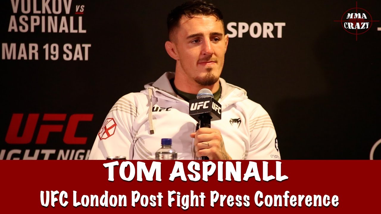 Tom Aspinall refuses a shoey, Tai Tuivasa call out & win over Alexander Volkov at UFC London background