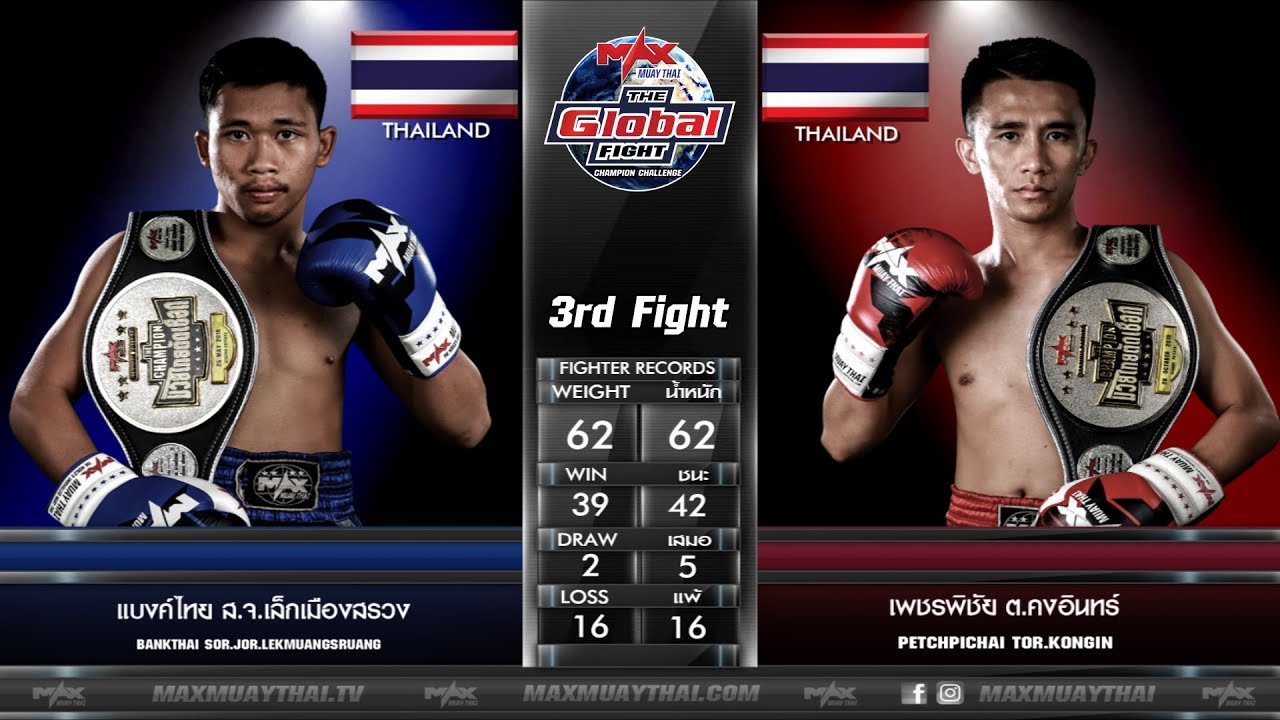 คู่ที่ 3 แบงค์ไทย ส.จ.เล็กเมืองสรวง VS เพชรพิชัย ต.คงอินทร์ฐ|THE GLOBAL FIGHT (26-02-2020)
