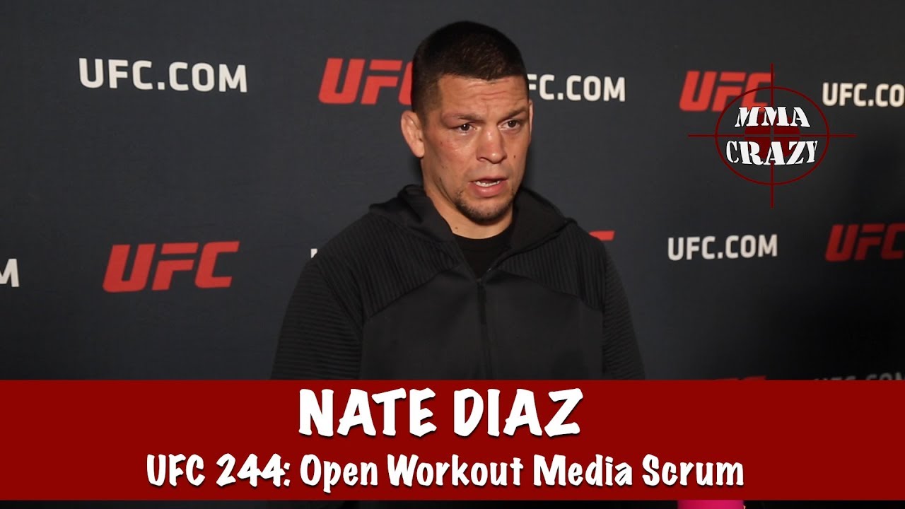 UFC 244: Nate Diaz Open Workout Media Scrum background