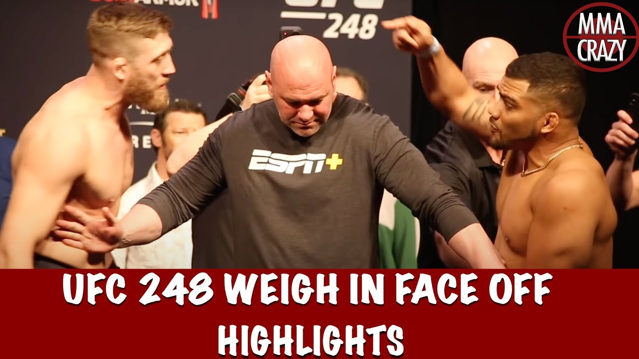 Full UFC 248: Weigh in face off highlights backdrop